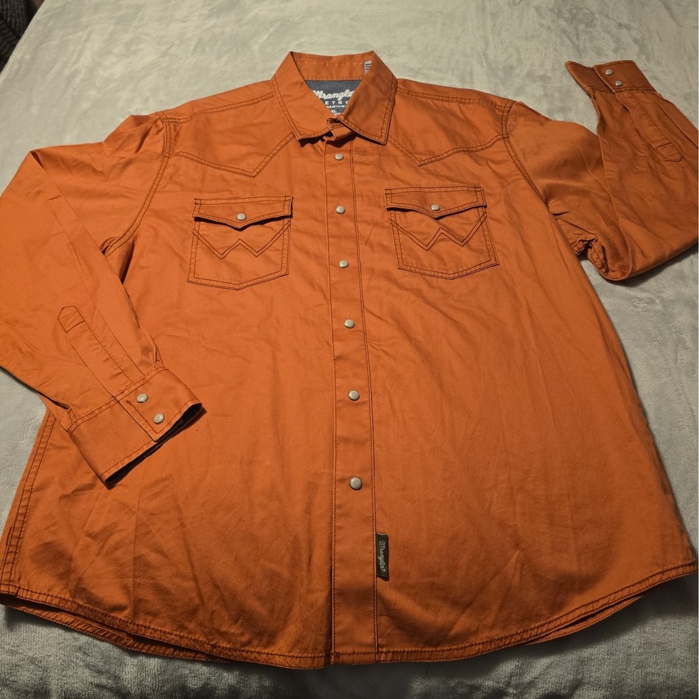 Wrangler Retro Premium Western Shirt Men's Pearl Snap Rodeo Cowboy Farmhand XL